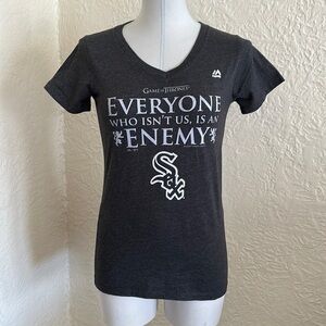 Chicago White Sox MLB Game of Thrones Gray Silver T-Shirt Everyone is an Enemy M